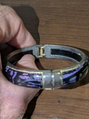 Women's Geometric Purple and Green Pattern Bangle